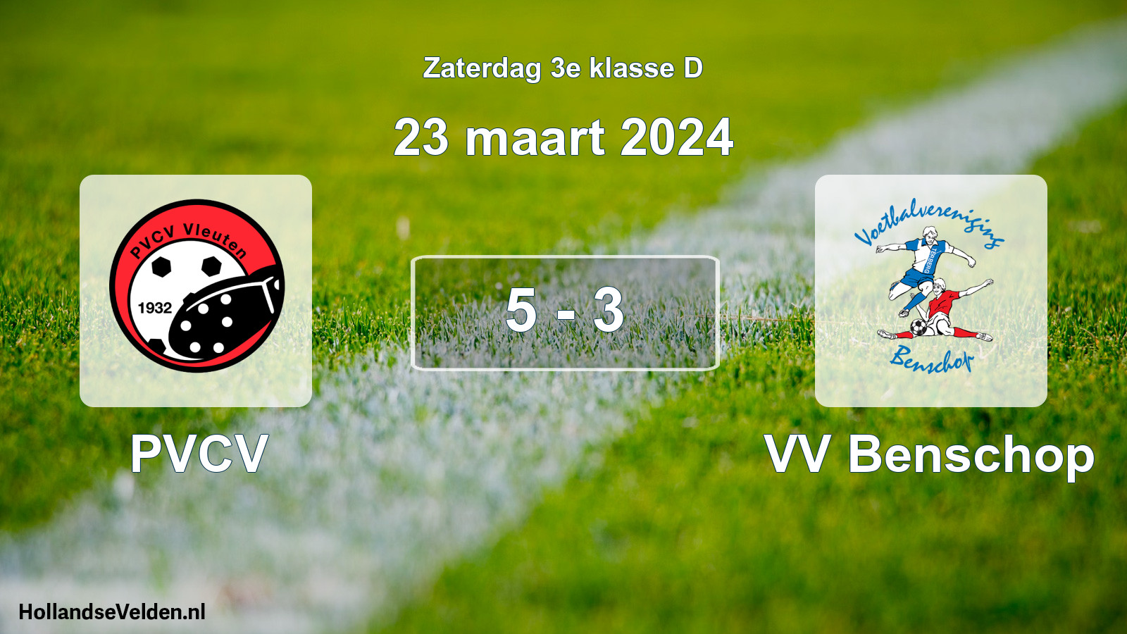 Total number of matches played: PVCV - VV Benschop 5 - 3 (23 March 2024)