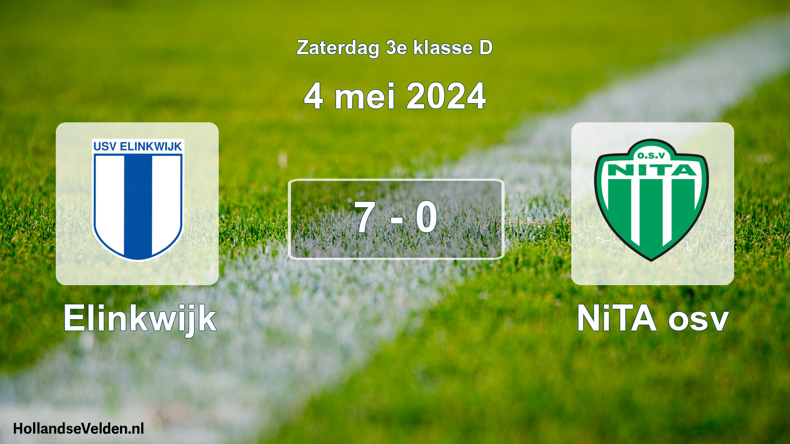 Total number of matches played: Elinkwijk - NiTA osv 7 - 0 (4 May 2024)