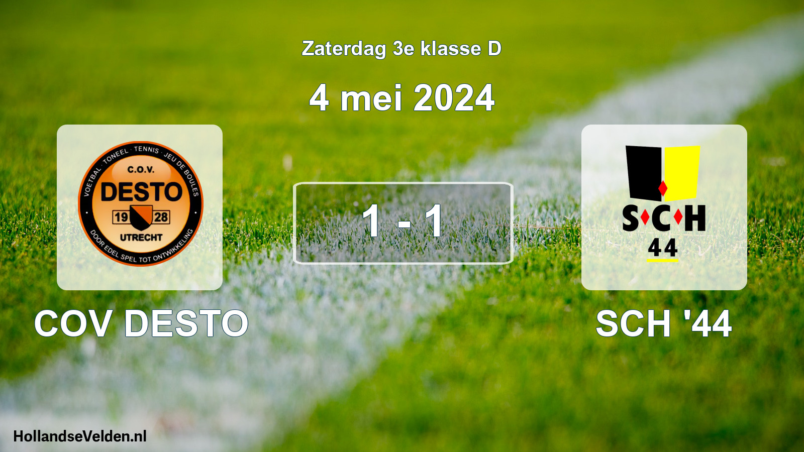 Total number of matches played: COV DESTO - SCH '44 1 - 1 (4 May 2024)