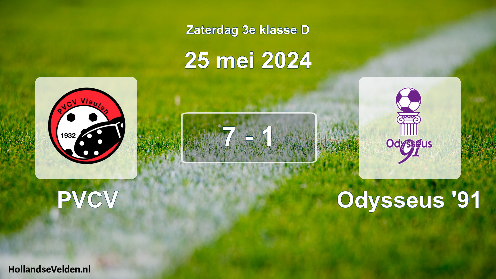 Total number of matches played: PVCV - Odysseus '91 7 - 1 (25 May 2024)