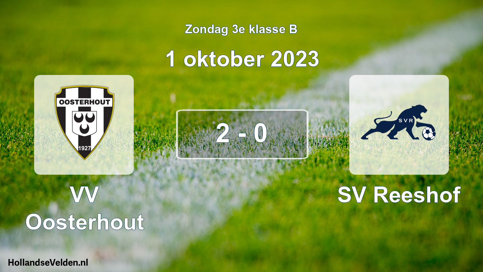 Total number of matches played: VV Oosterhout - SV Reeshof 2 - 0 (1 October 2023)