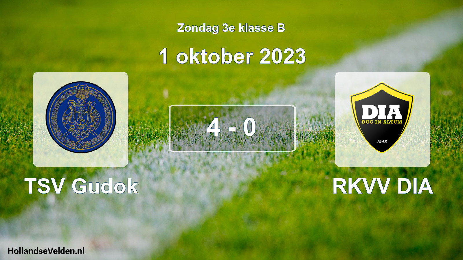 Total number of matches played: TSV Gudok - RKVV DIA 4 - 0 (1 October 2023)