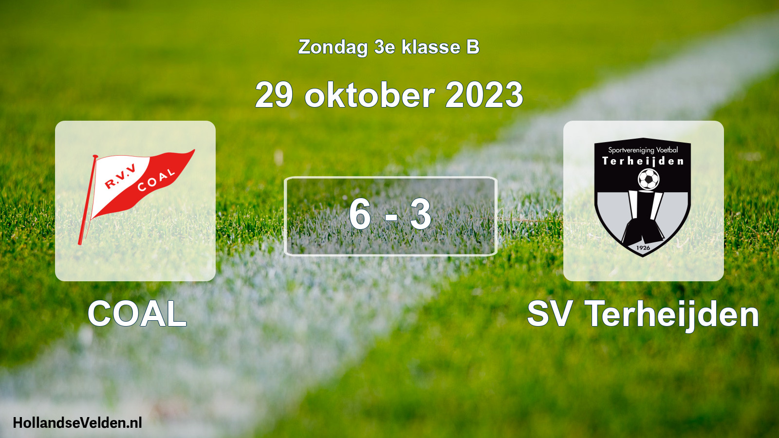 Total number of matches played: COAL - SV Terheijden 6 - 3 (29 October 2023)