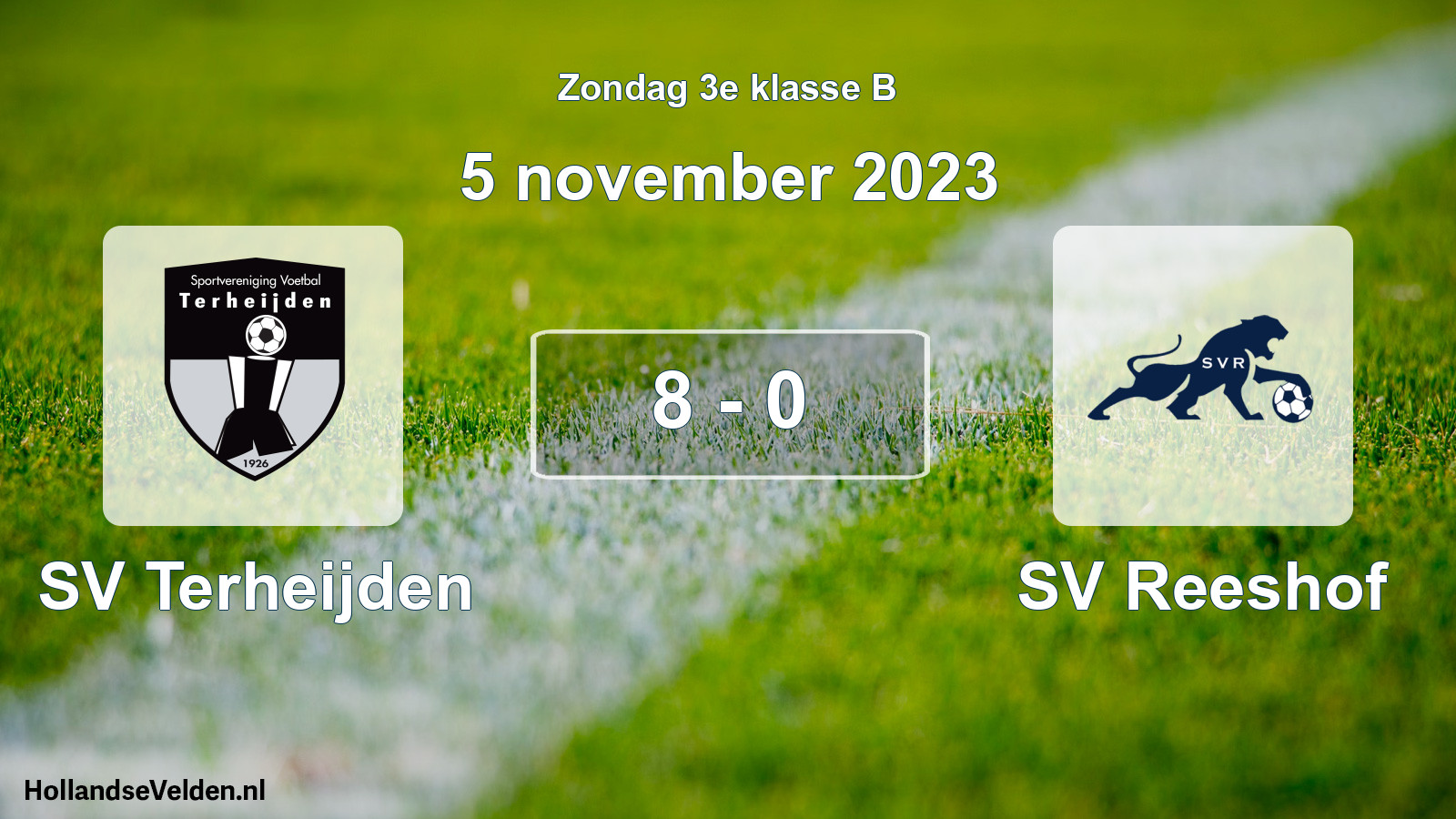 Total number of matches played: SV Terheijden - SV Reeshof 8 - 0 (5 November 2023)