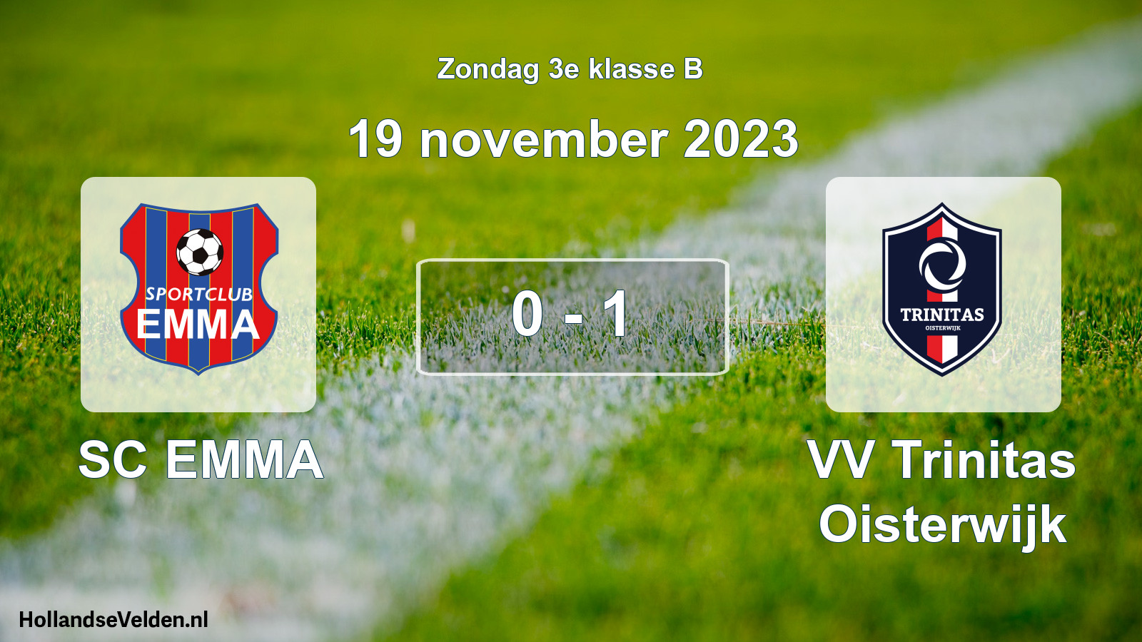 Total number of matches played: SC EMMA - VV Trinitas Oisterwijk 0 - 1 (19 November 2023)
