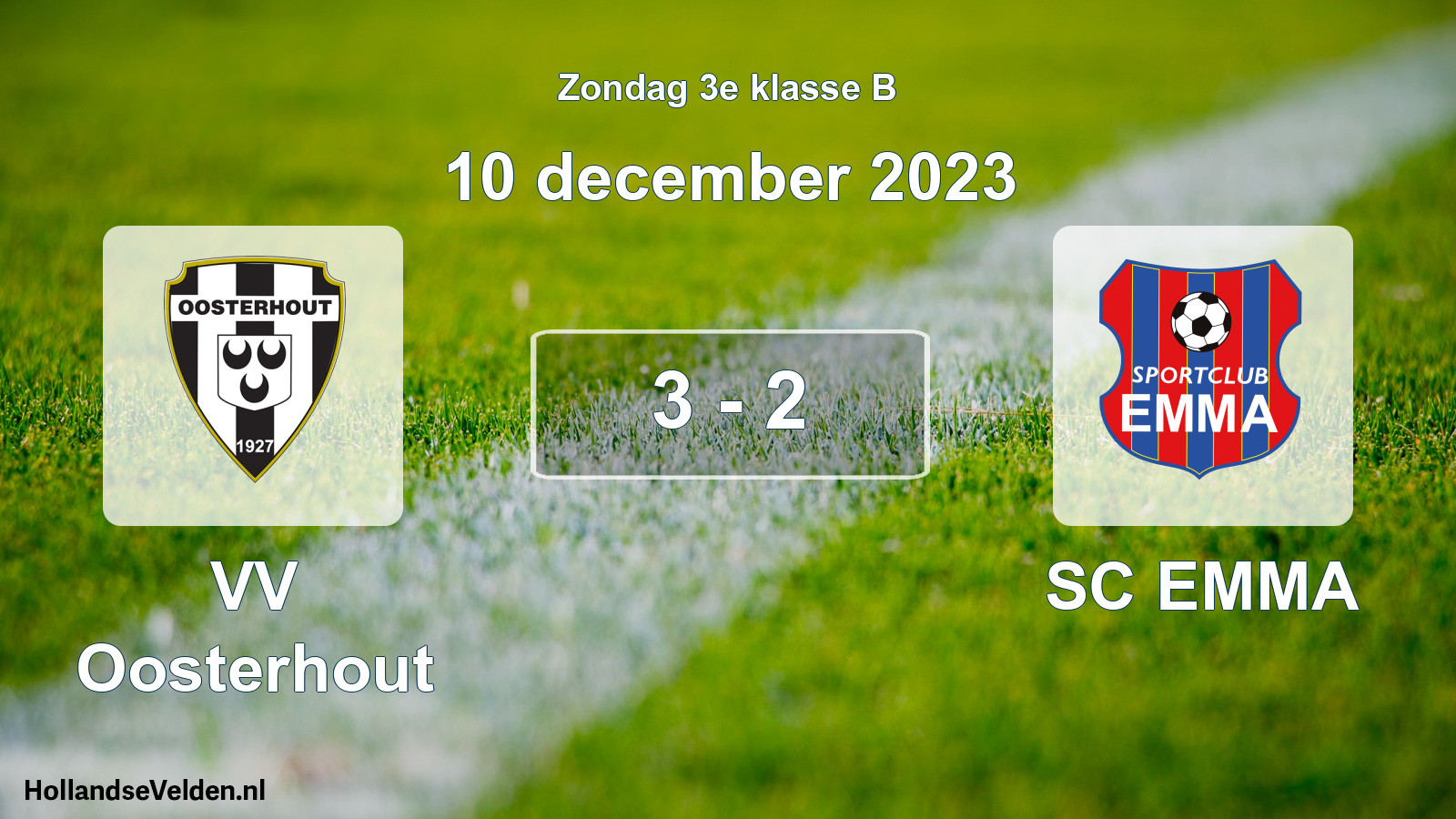 Total number of matches played: VV Oosterhout - SC EMMA 3 - 2 (10 December 2023)