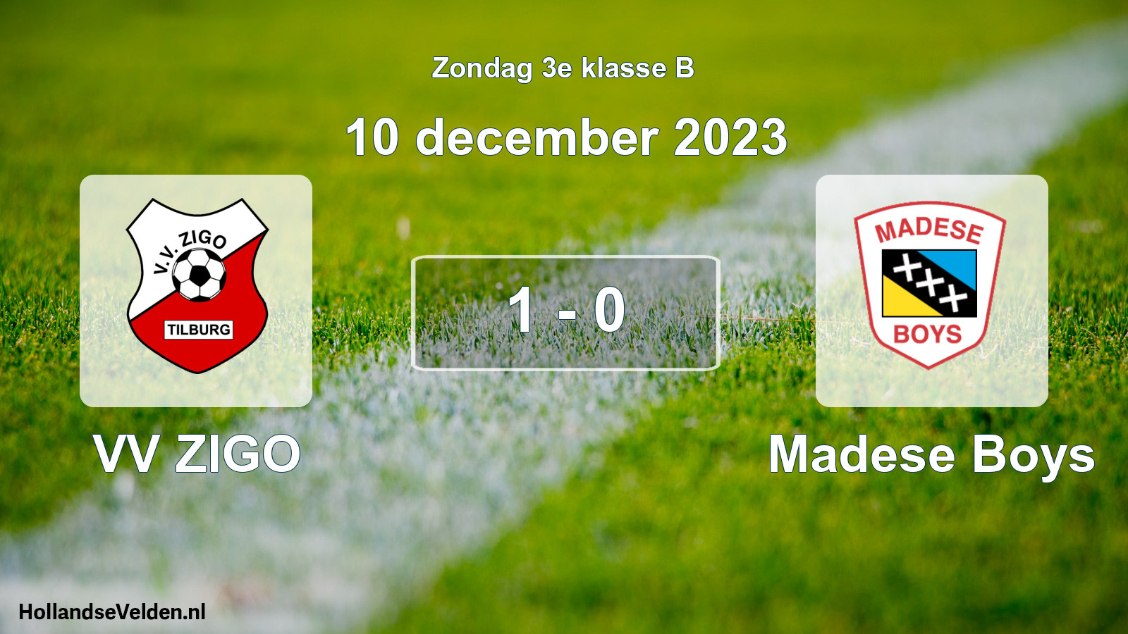 Total number of matches played: VV ZIGO - Madese Boys 1 - 0 (10 December 2023)