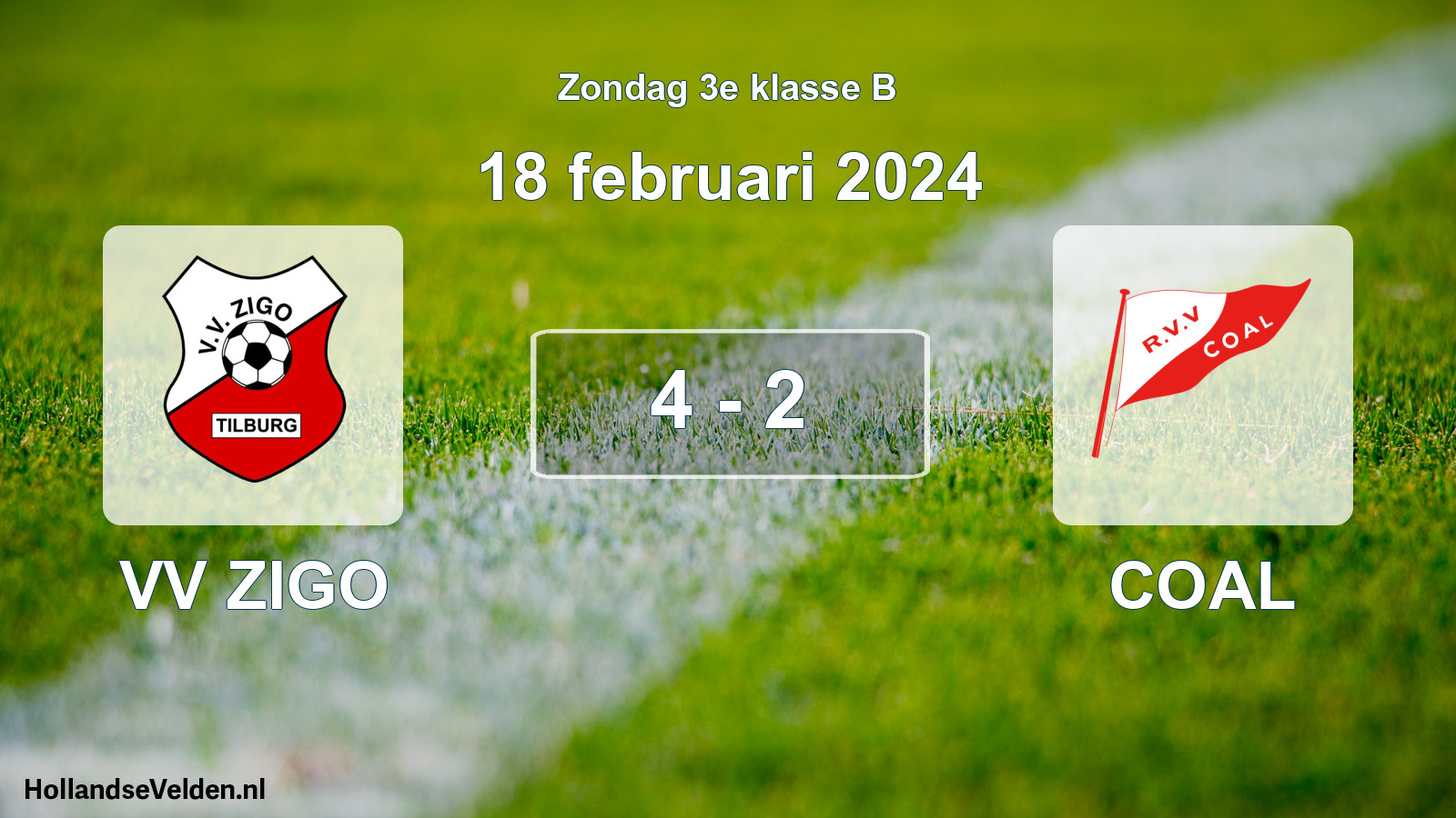 Total number of matches played: VV ZIGO - COAL 4 - 2 (18 February 2024)