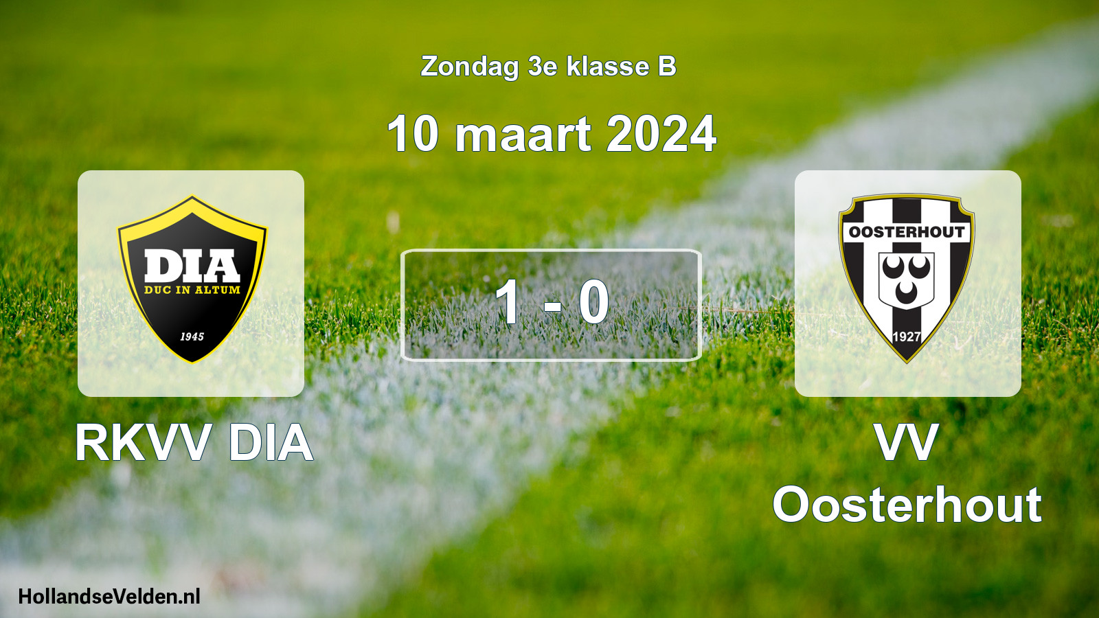 Total number of matches played: RKVV DIA - VV Oosterhout 1 - 0 (10 March 2024)