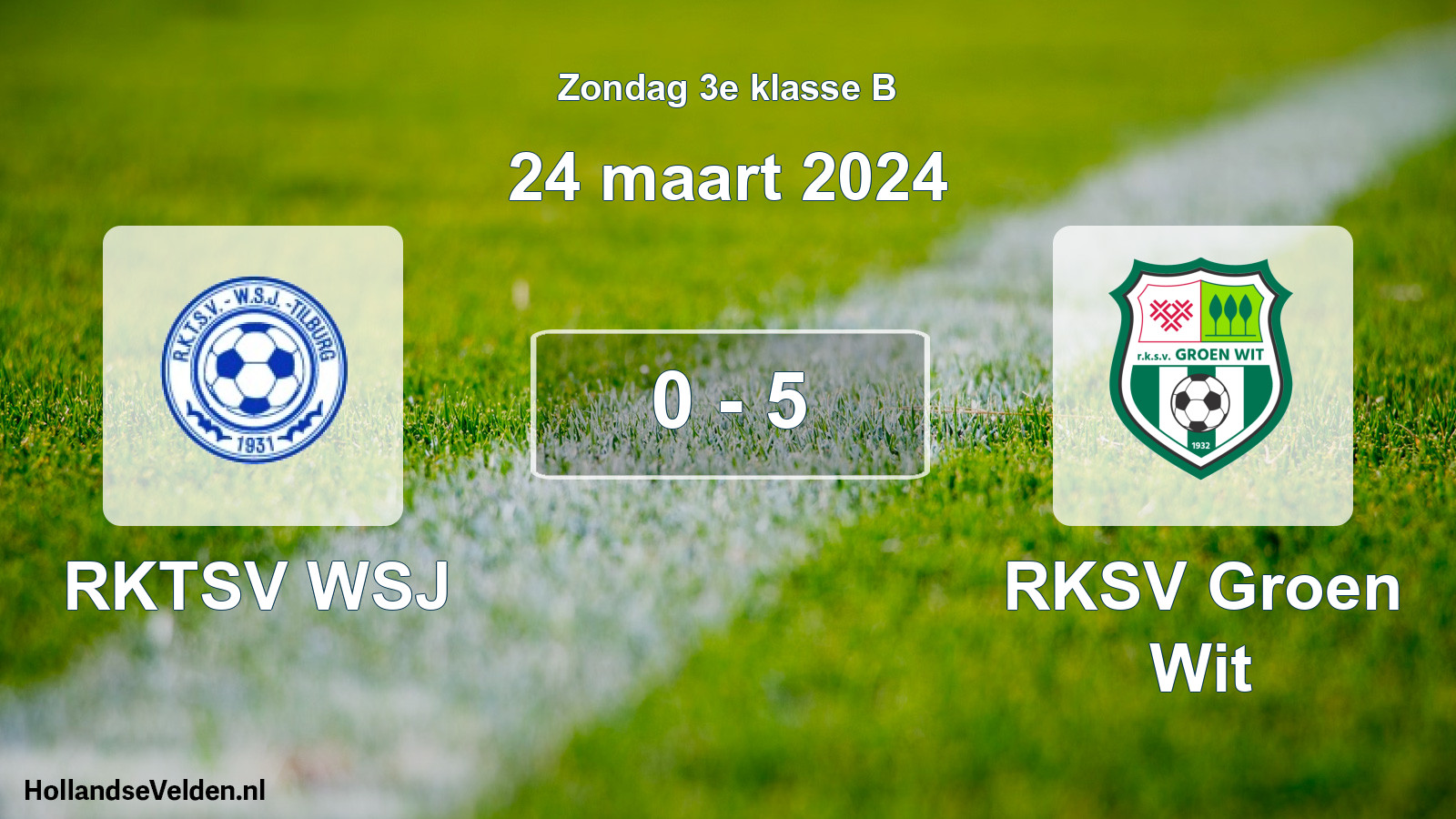 Total number of matches played: RKTSV WSJ - RKSV Groen Wit 0 - 5 (24 March 2024)