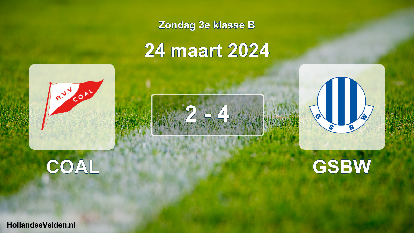 Total number of matches played: COAL - GSBW 2 - 4 (24 March 2024)