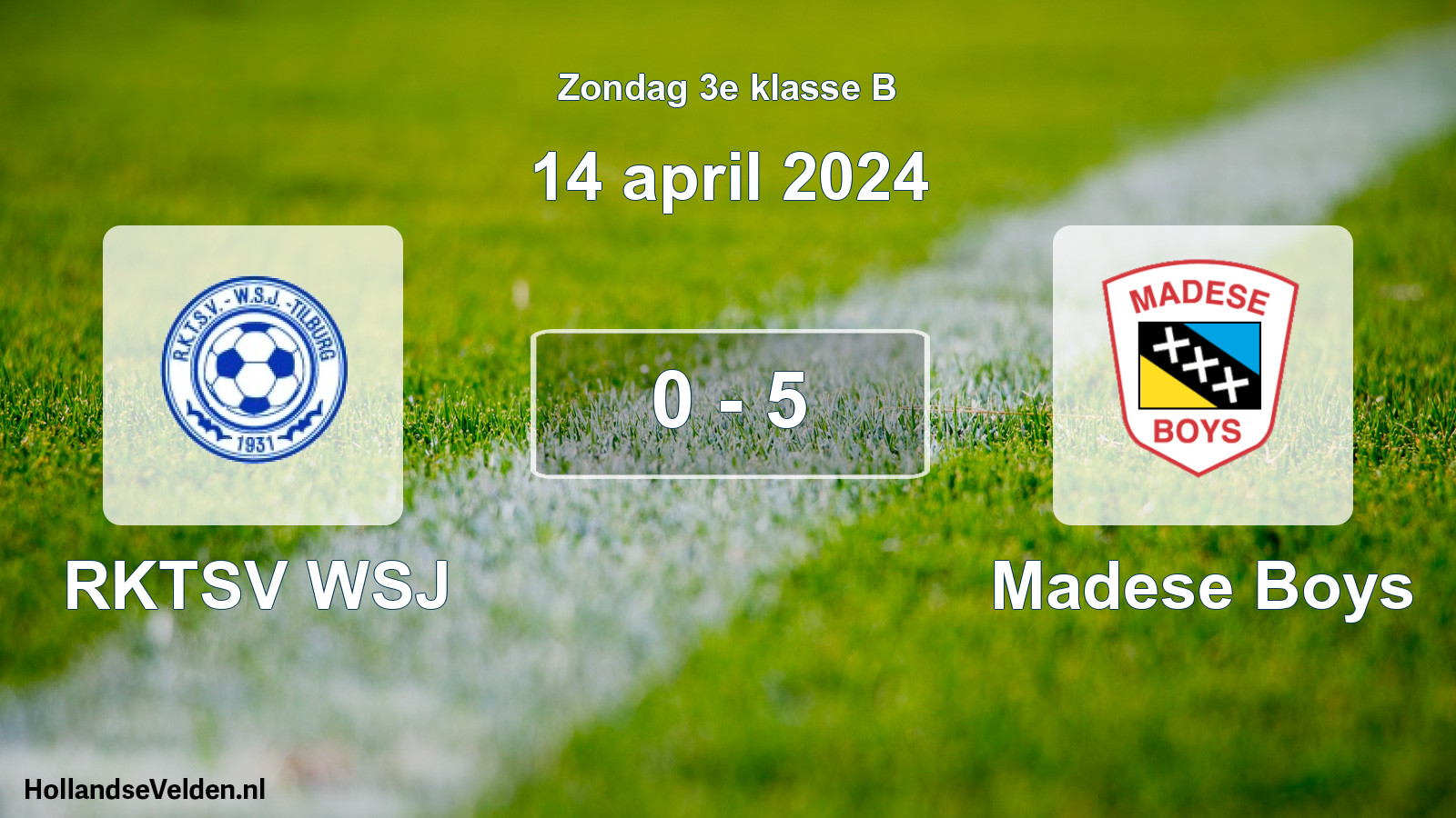 Total number of matches played: RKTSV WSJ - Madese Boys 0 - 5 (14 April 2024)