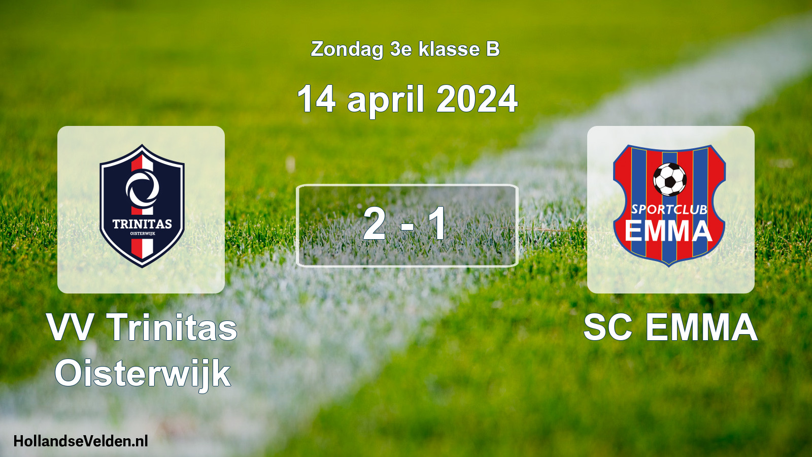 Total number of matches played: VV Trinitas Oisterwijk - SC EMMA 2 - 1 (14 April 2024)