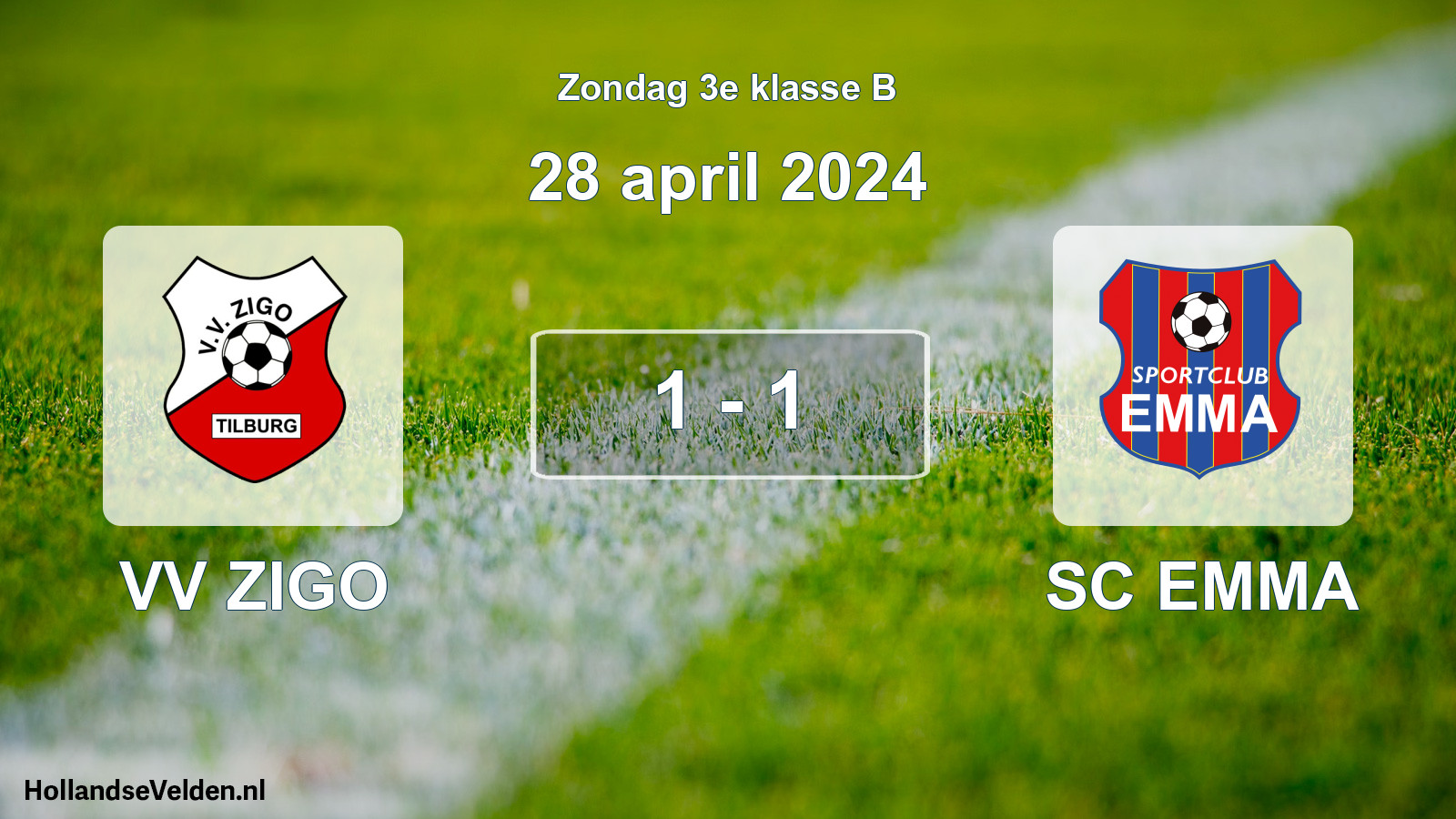 Total number of matches played: VV ZIGO - SC EMMA 1 - 1 (28 April 2024)