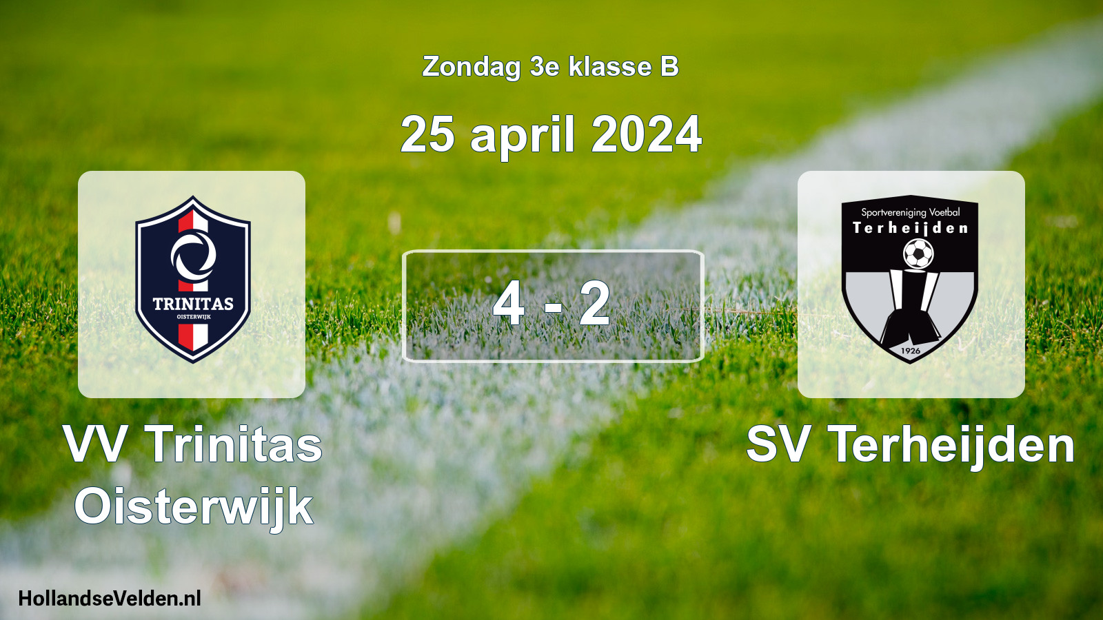 Total number of matches played: VV Trinitas Oisterwijk - SV Terheijden 4 - 2 (25 April 2024)