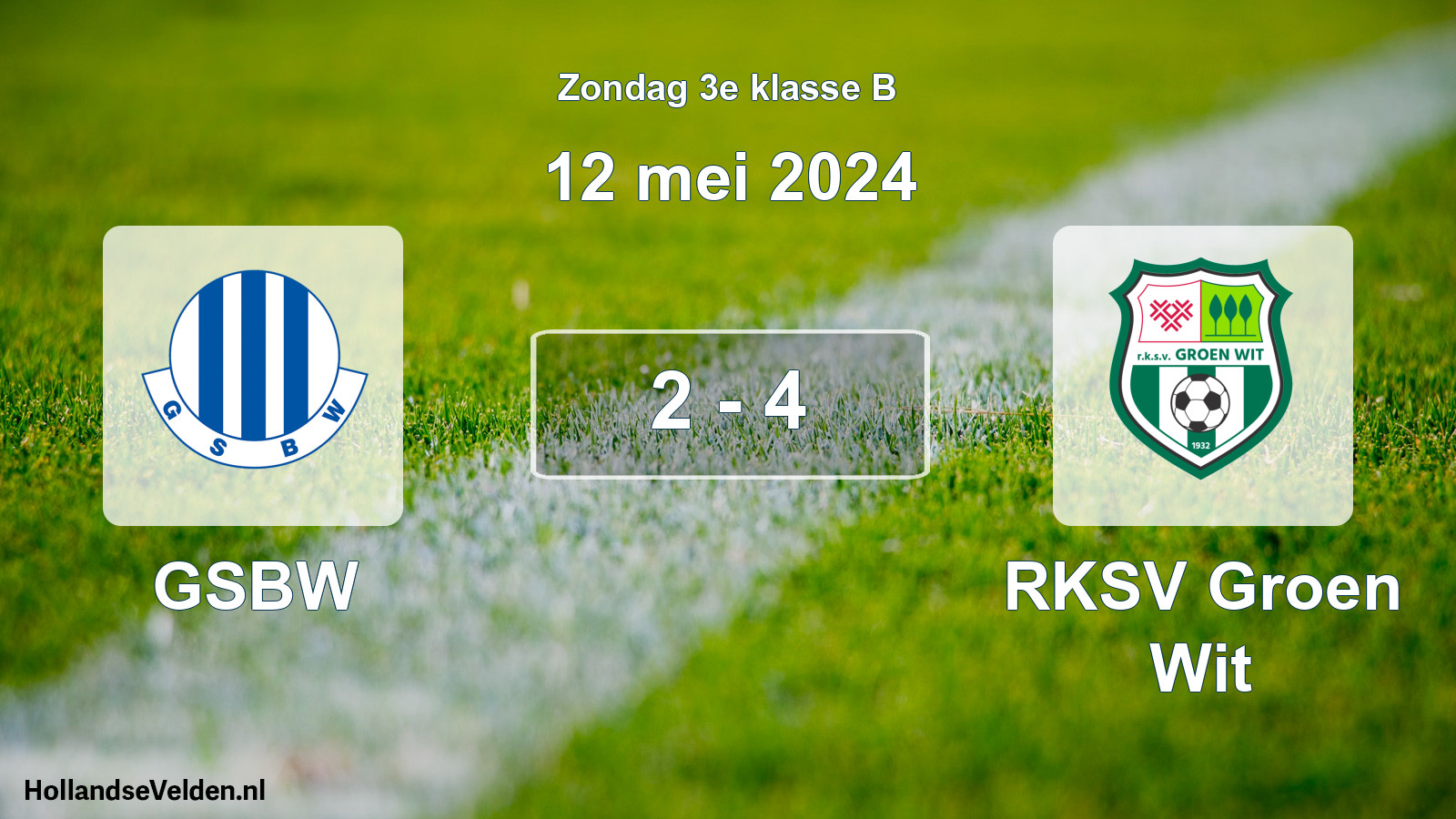 Total number of matches played: GSBW - RKSV Groen Wit 2 - 4 (12 May 2024)