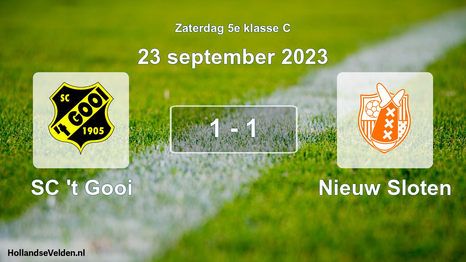 Total number of matches played: SC 't Gooi - Nieuw Sloten 1 - 1 (23 September 2023)