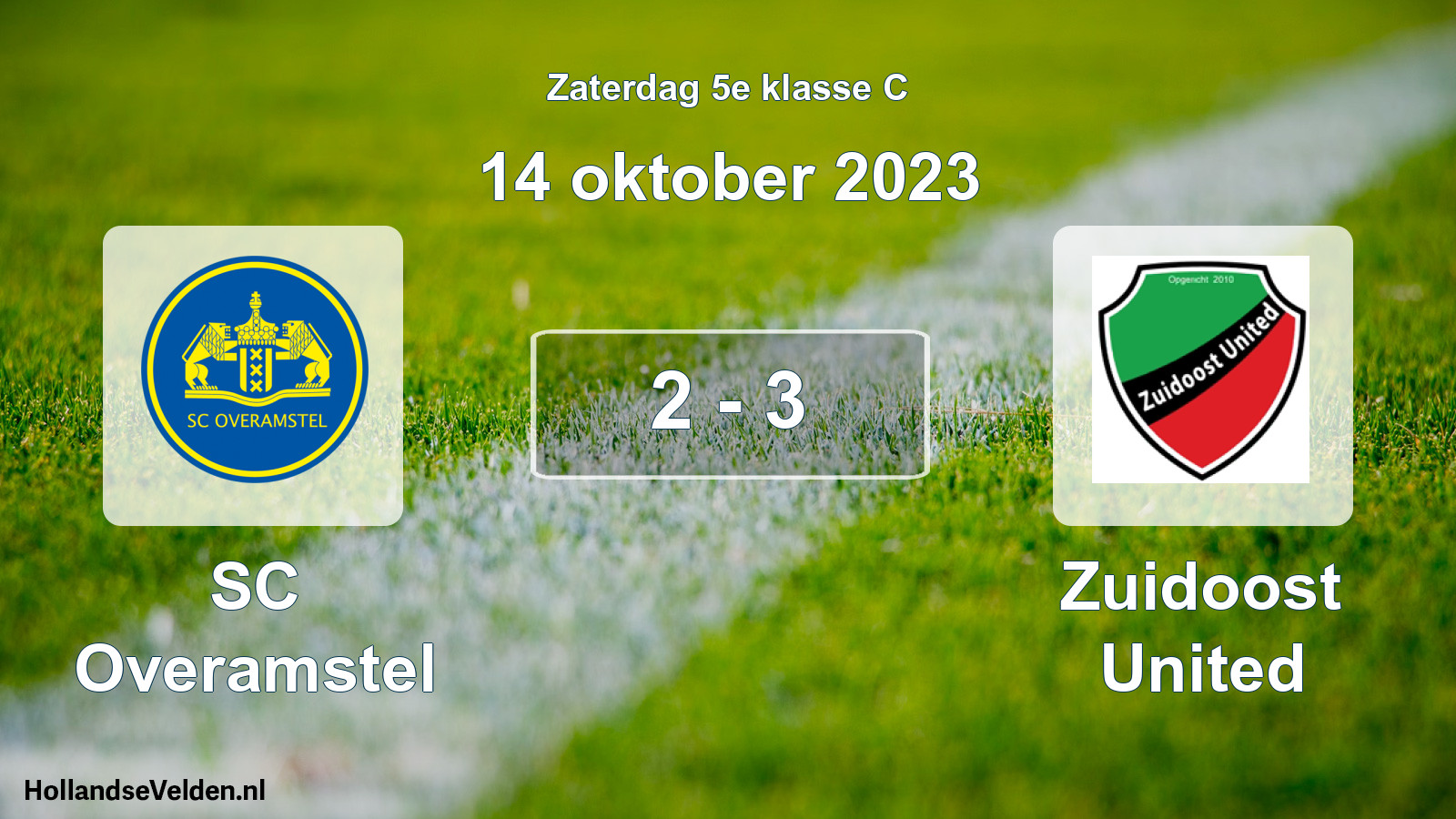Total number of matches played: SC Overamstel - Zuidoost United 2 - 3 (14 October 2023)