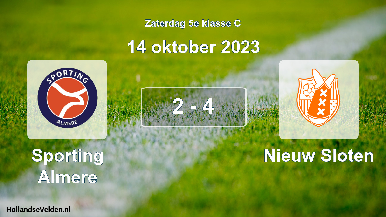 Total number of matches played: Sporting Almere - Nieuw Sloten 2 - 4 (14 October 2023)