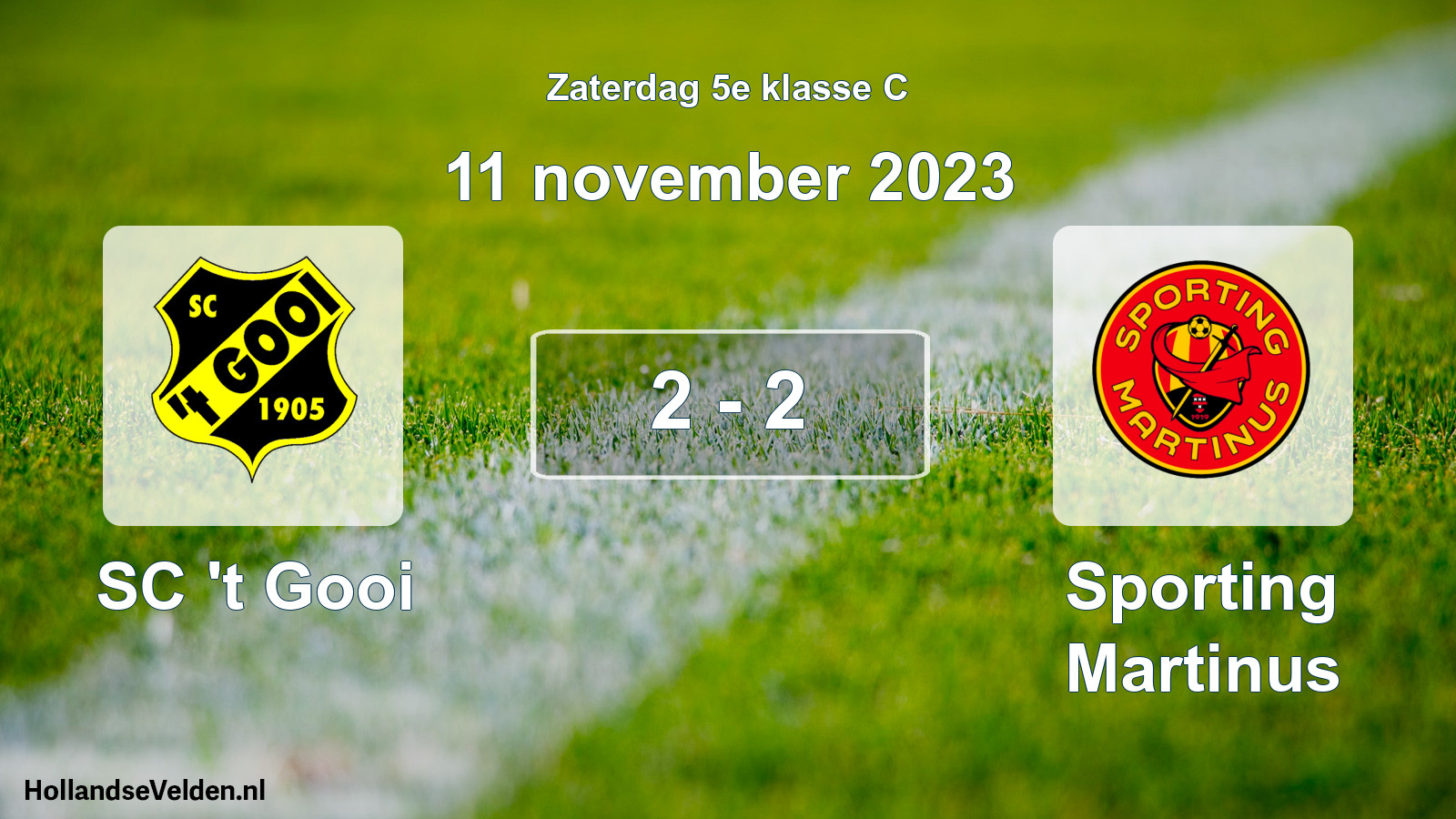 Total number of matches played: SC 't Gooi - Sporting Martinus 2 - 2 (11 November 2023)