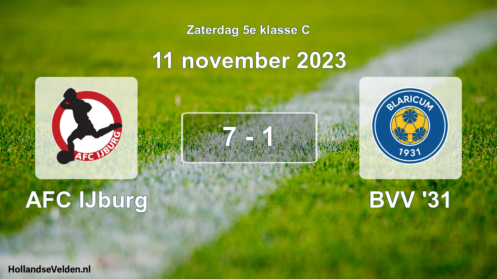 Total number of matches played: AFC IJburg - BVV '31 7 - 1 (11 November 2023)