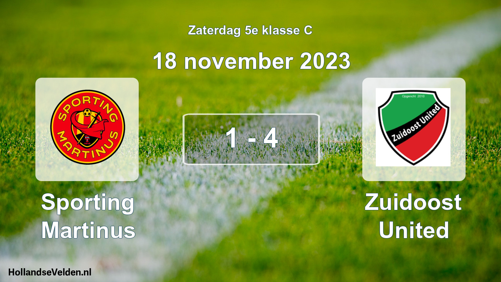 Total number of matches played: Sporting Martinus - Zuidoost United 1 - 4 (18 November 2023)