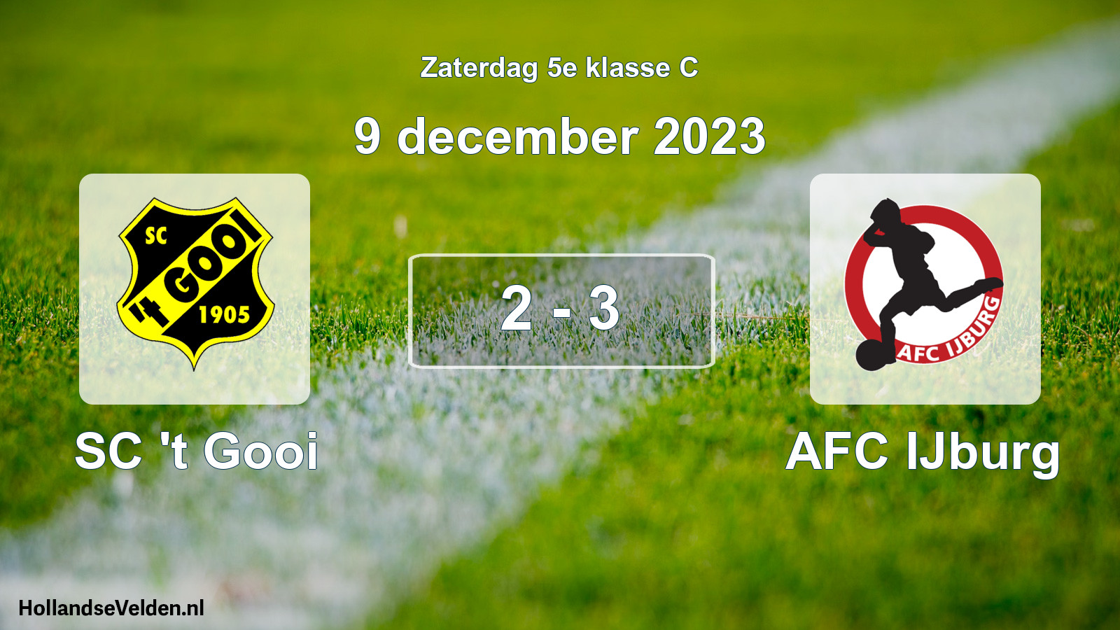 Total number of matches played: SC 't Gooi - AFC IJburg 2 - 3 (9 December 2023)