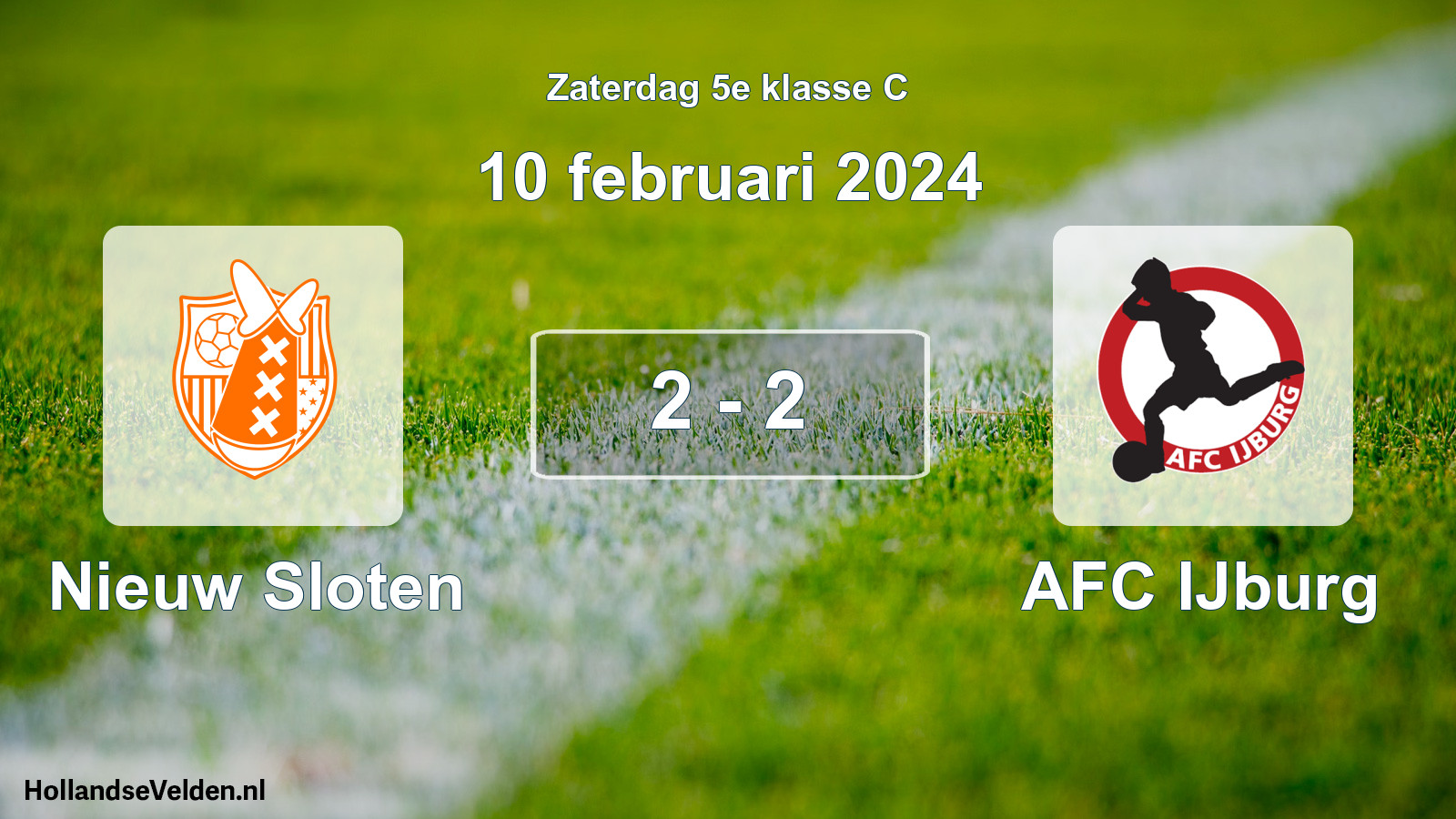 Total number of matches played: Nieuw Sloten - AFC IJburg 2 - 2 (10 February 2024)