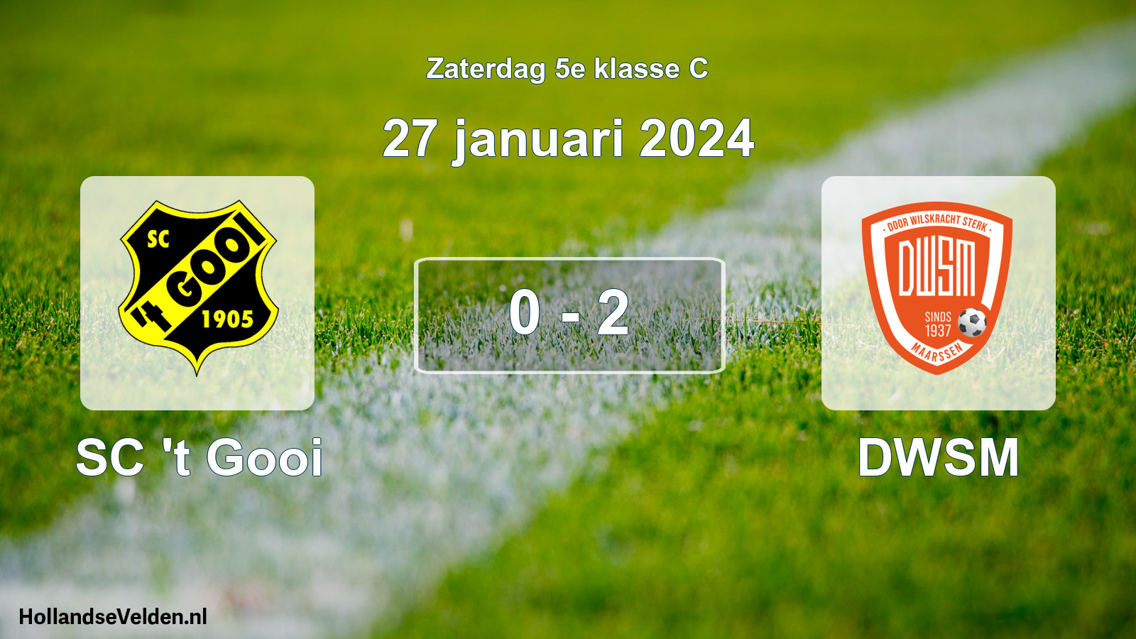 Total number of matches played: SC 't Gooi - DWSM 0 - 2 (27 January 2024)