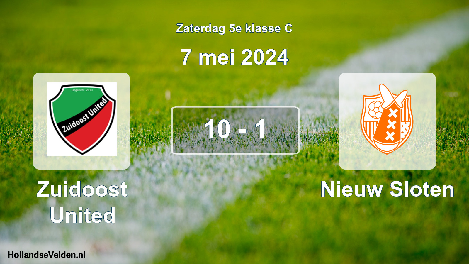 Total number of matches played: Zuidoost United - Nieuw Sloten 10 - 1 (7 May 2024)