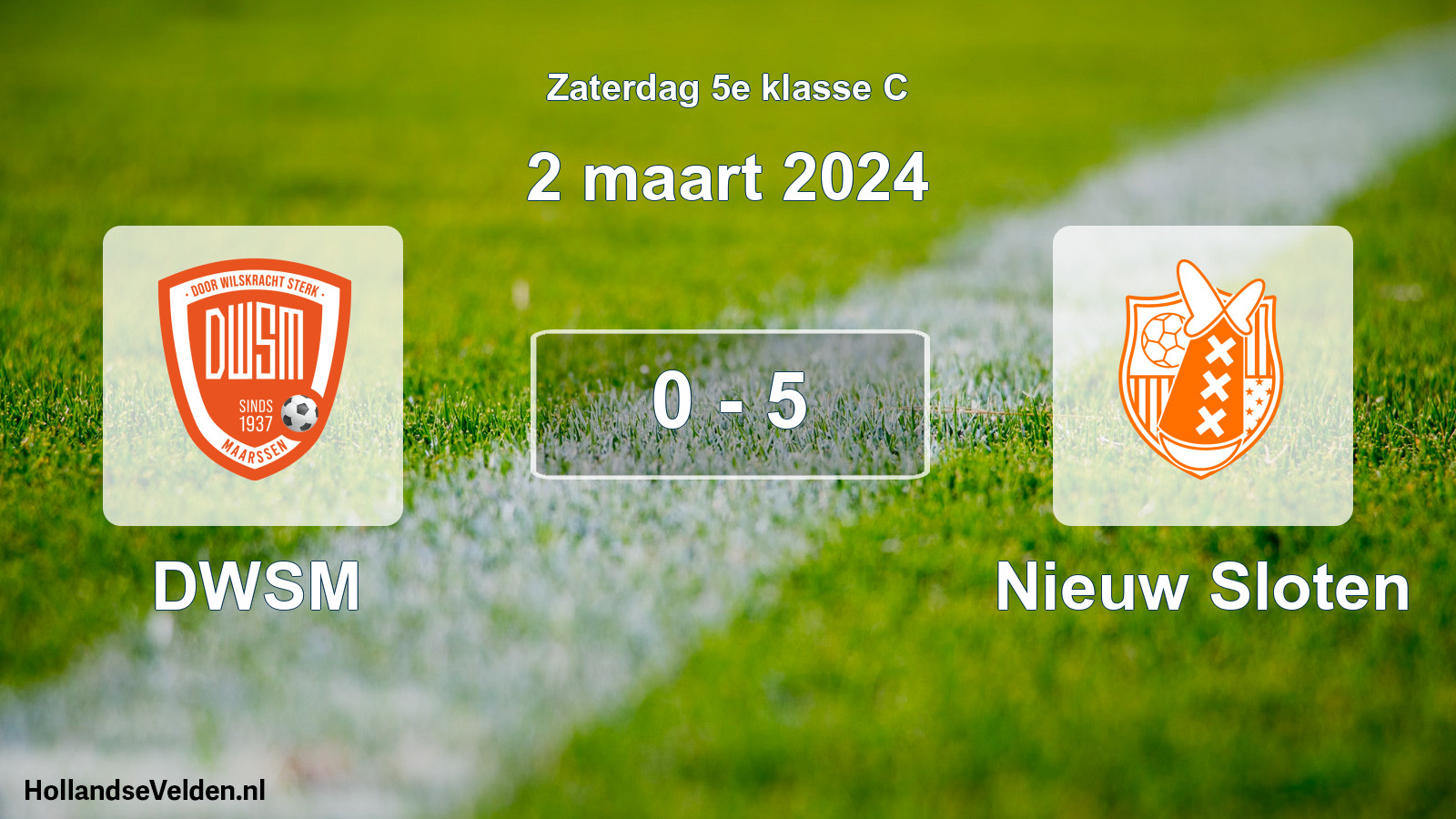 Total number of matches played: DWSM - Nieuw Sloten 0 - 5 (2 March 2024)