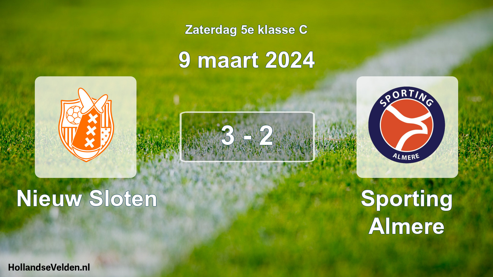 Total number of matches played: Nieuw Sloten - Sporting Almere 3 - 2 (9 March 2024)