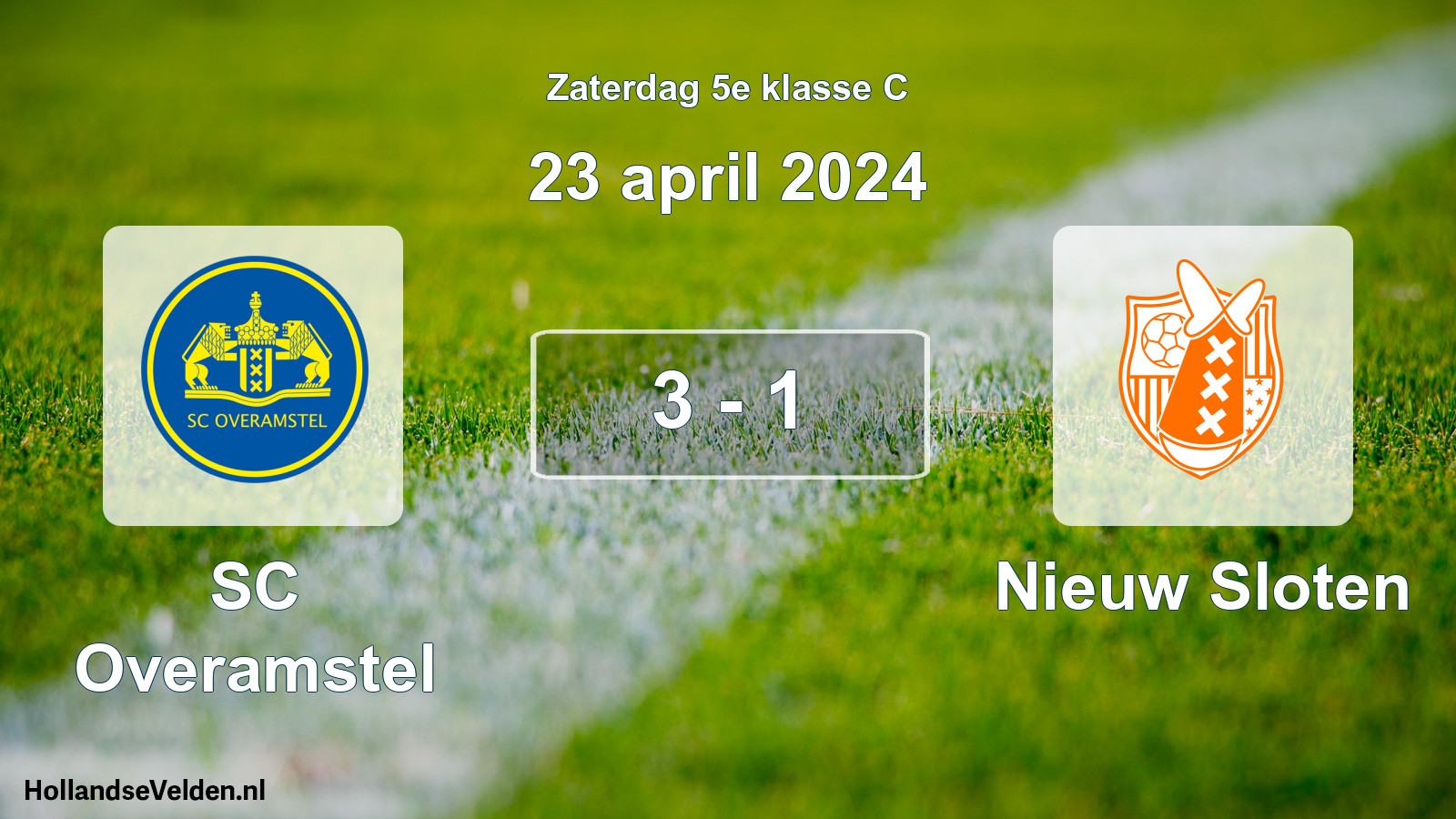 Total number of matches played: SC Overamstel - Nieuw Sloten 3 - 1 (23 April 2024)