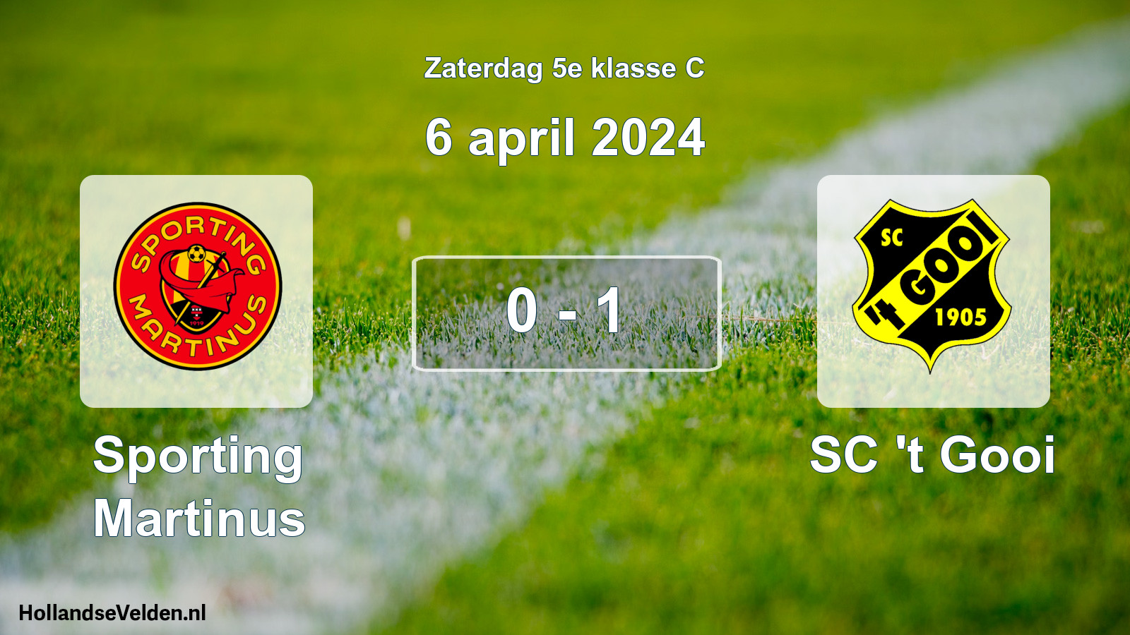 Total number of matches played: Sporting Martinus - SC 't Gooi 0 - 1 (6 April 2024)