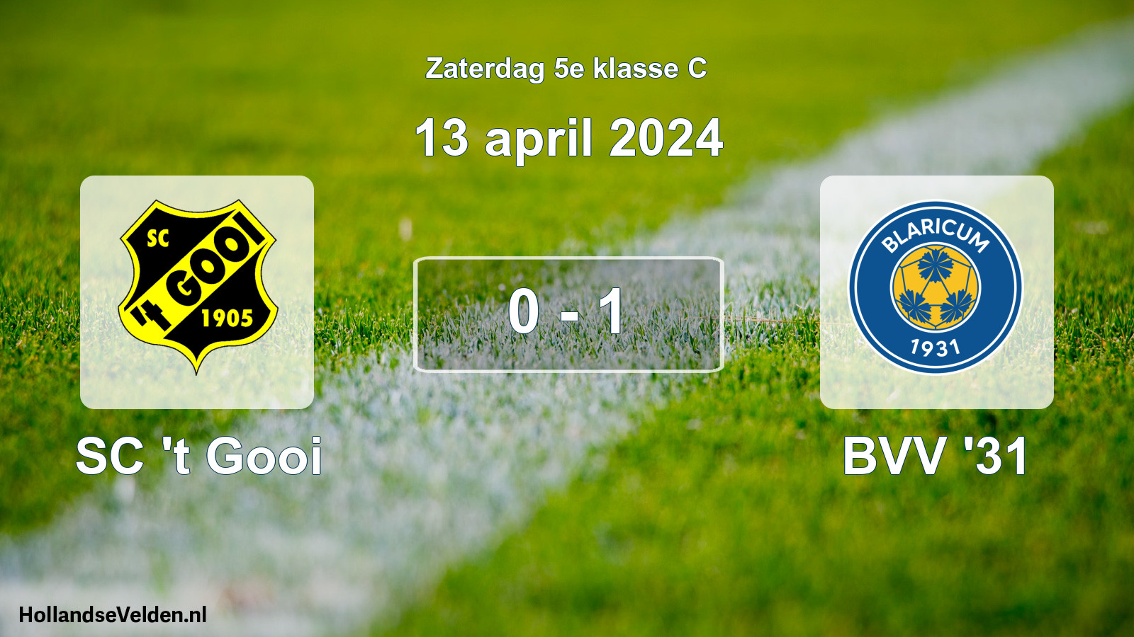 Total number of matches played: SC 't Gooi - BVV '31 0 - 1 (13 April 2024)