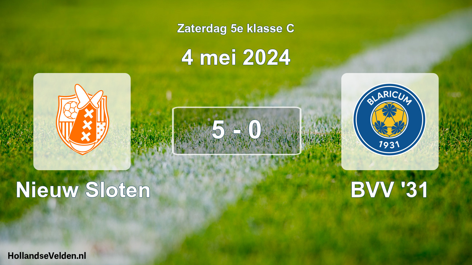 Total number of matches played: Nieuw Sloten - BVV '31 5 - 0 (4 May 2024)