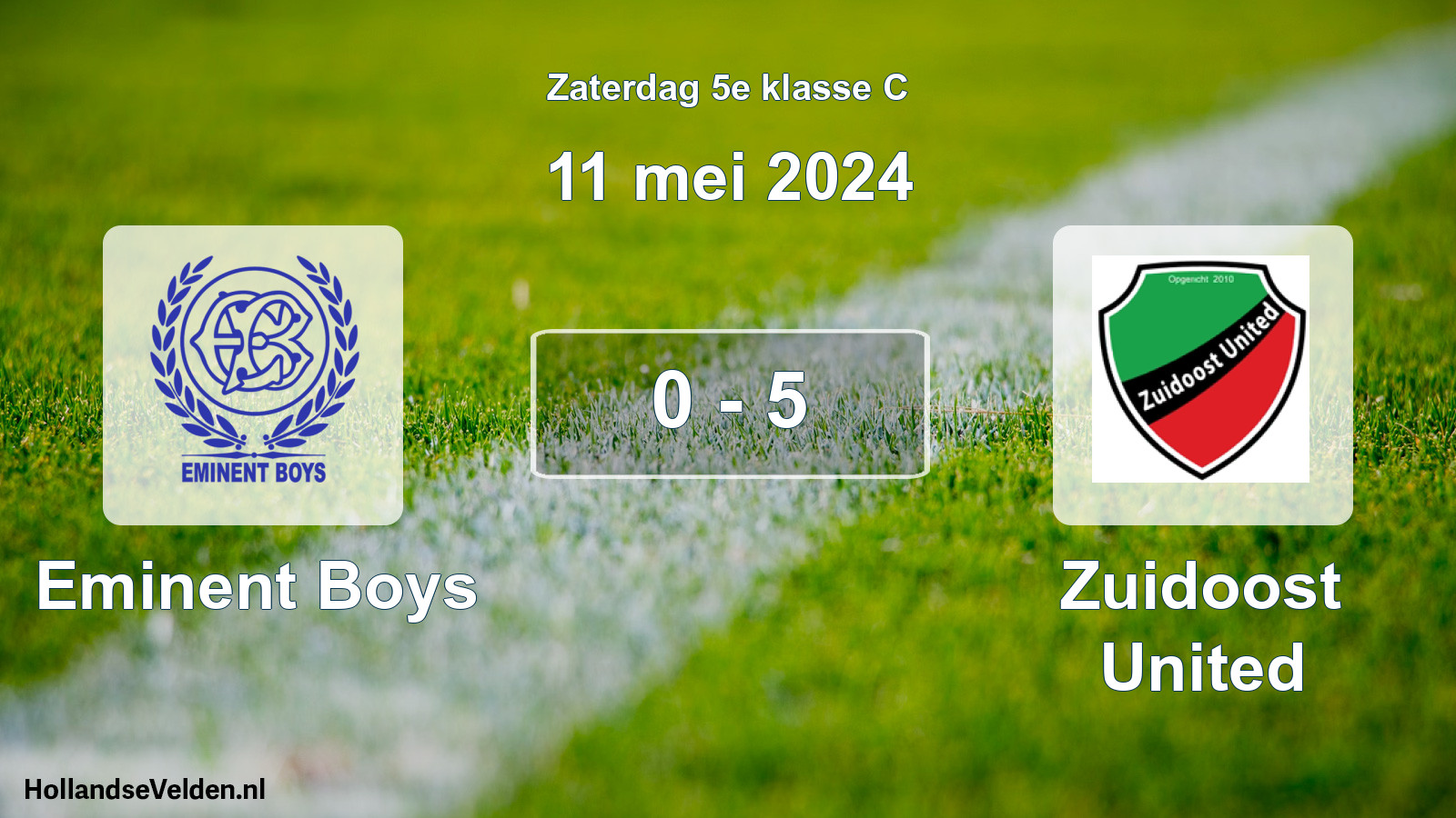 Total number of matches played: Eminent Boys - Zuidoost United 0 - 5 (11 May 2024)