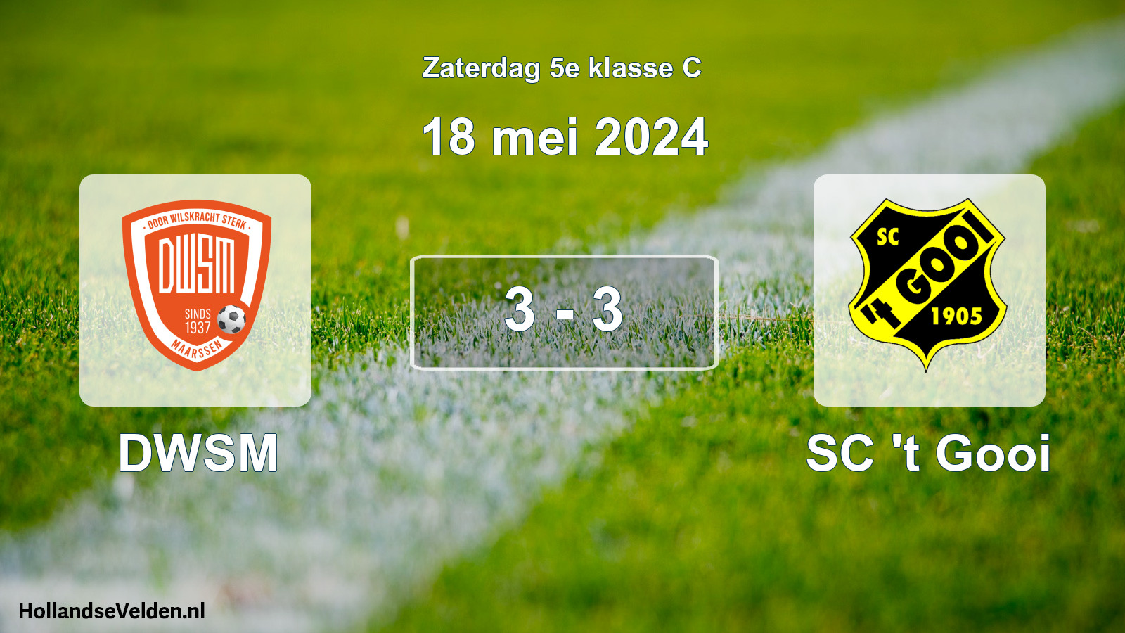Total number of matches played: DWSM - SC 't Gooi 3 - 3 (18 May 2024)