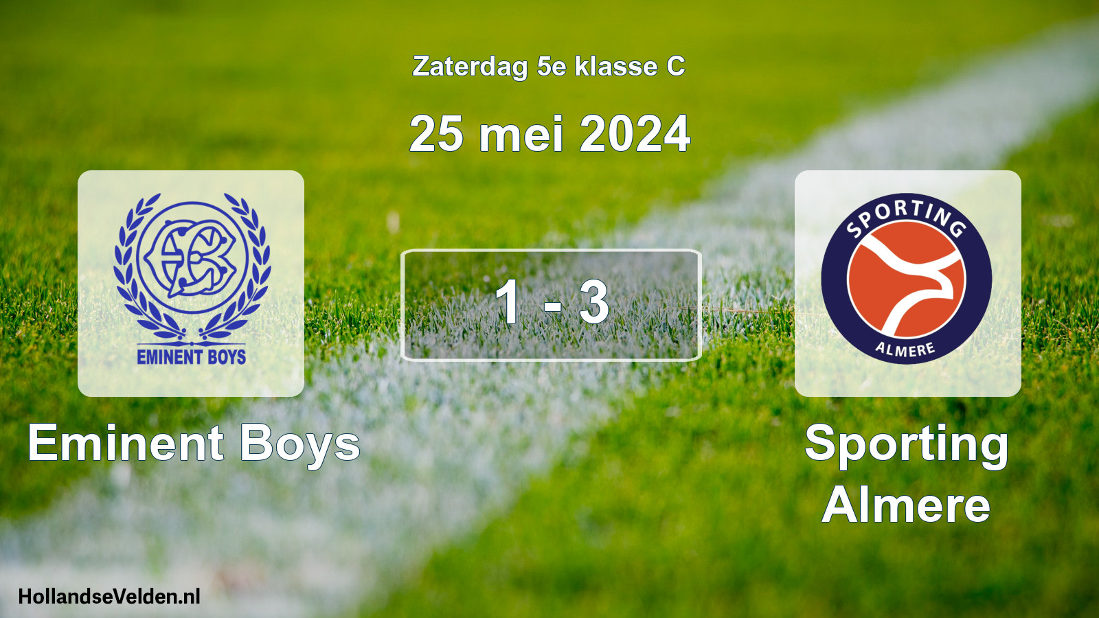 Total number of matches played: Eminent Boys - Sporting Almere 1 - 3 (25 May 2024)