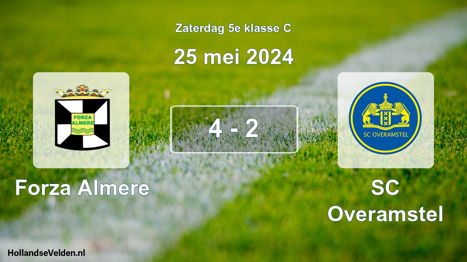 Total number of matches played: Forza Almere - SC Overamstel 4 - 2 (25 May 2024)