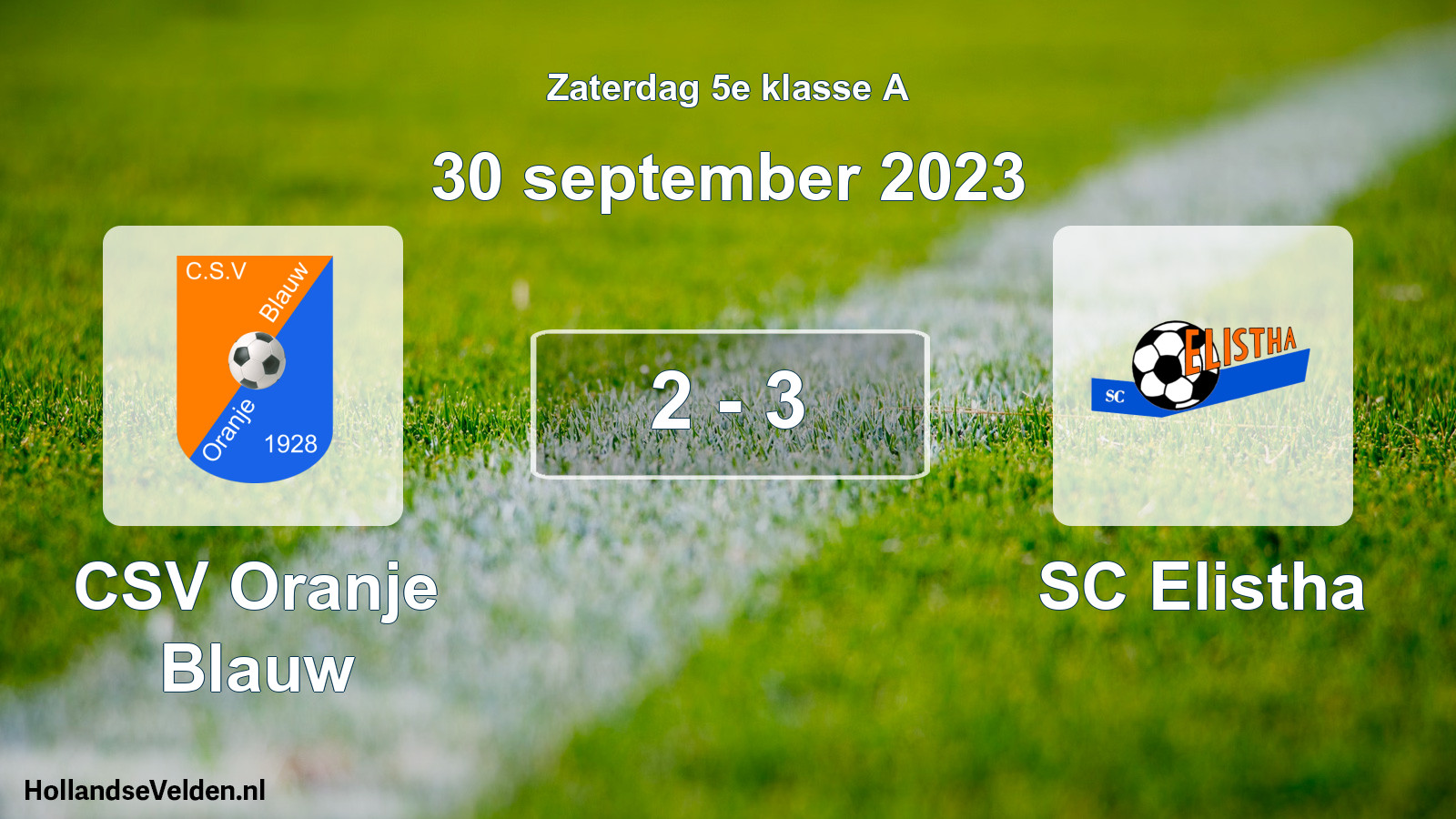 Total number of matches played: CSV Oranje Blauw - SC Elistha 2 - 3 (30 September 2023)