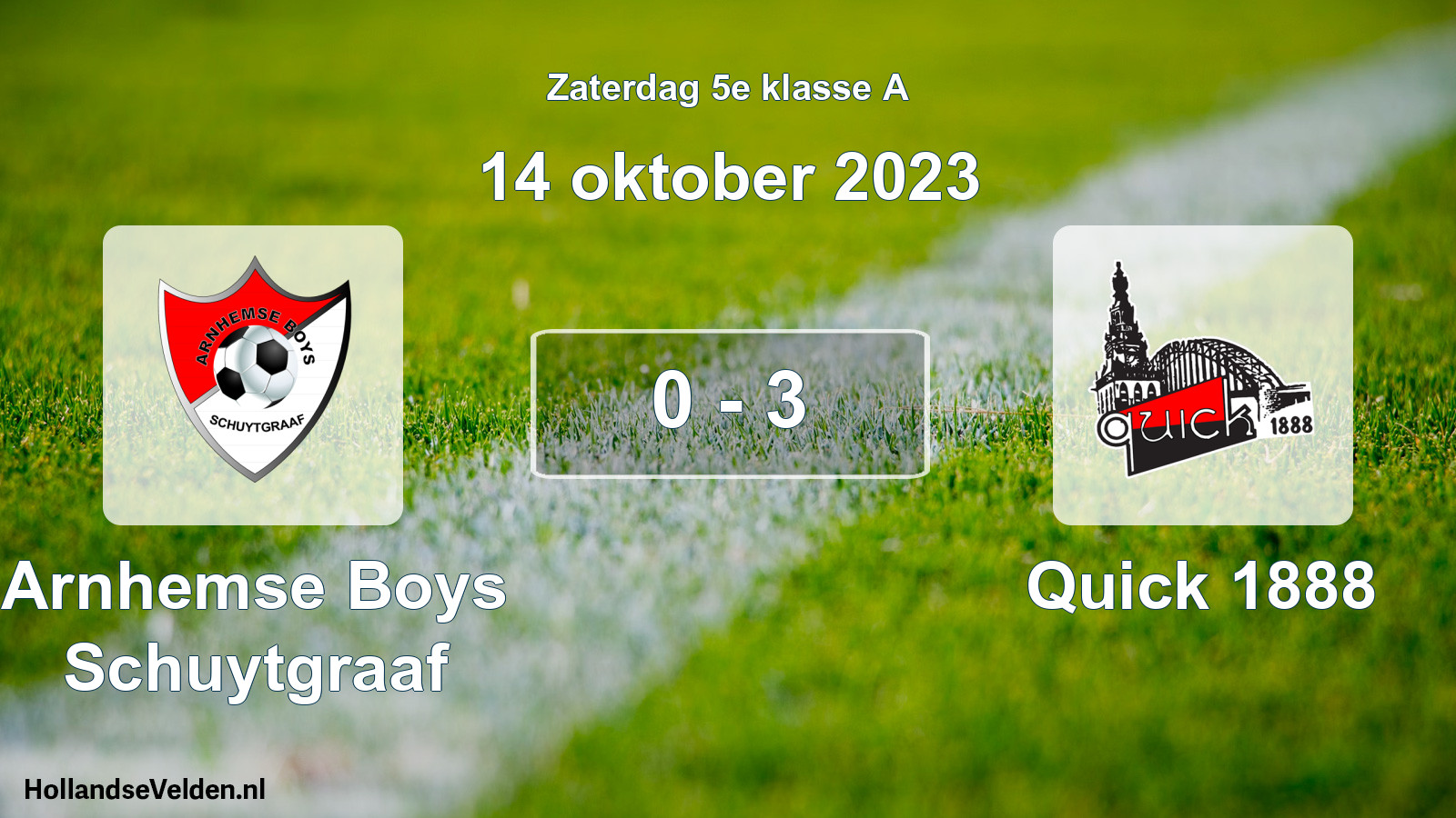 Total number of matches played: Arnhemse Boys Schuytgraaf - Quick 1888 0 - 3 (14 October 2023)