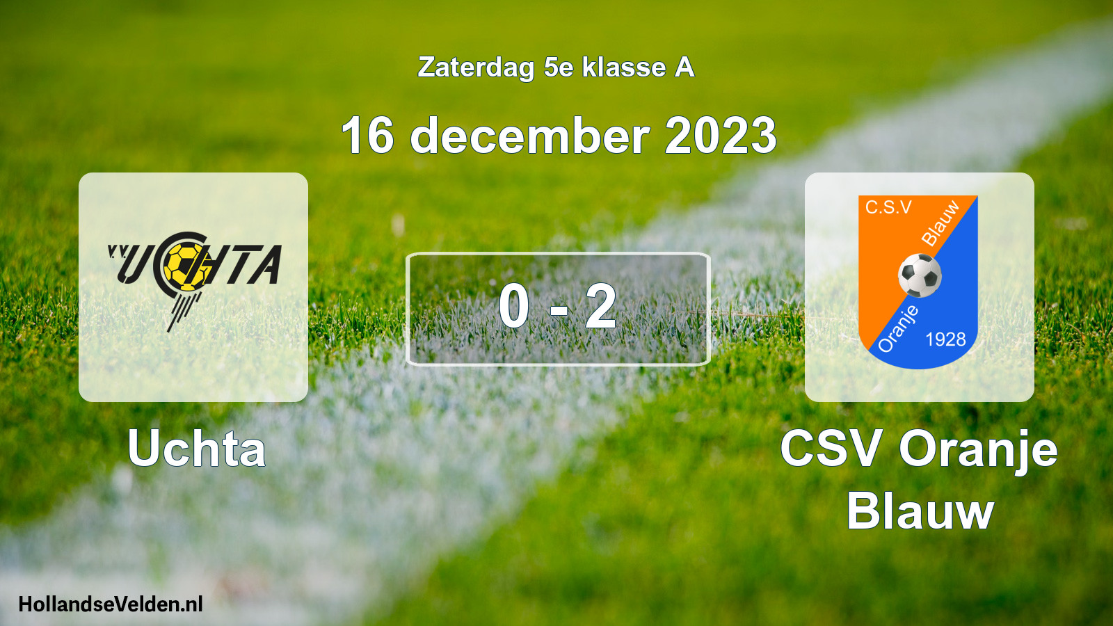Total number of matches played: Uchta - CSV Oranje Blauw 0 - 2 (16 December 2023)