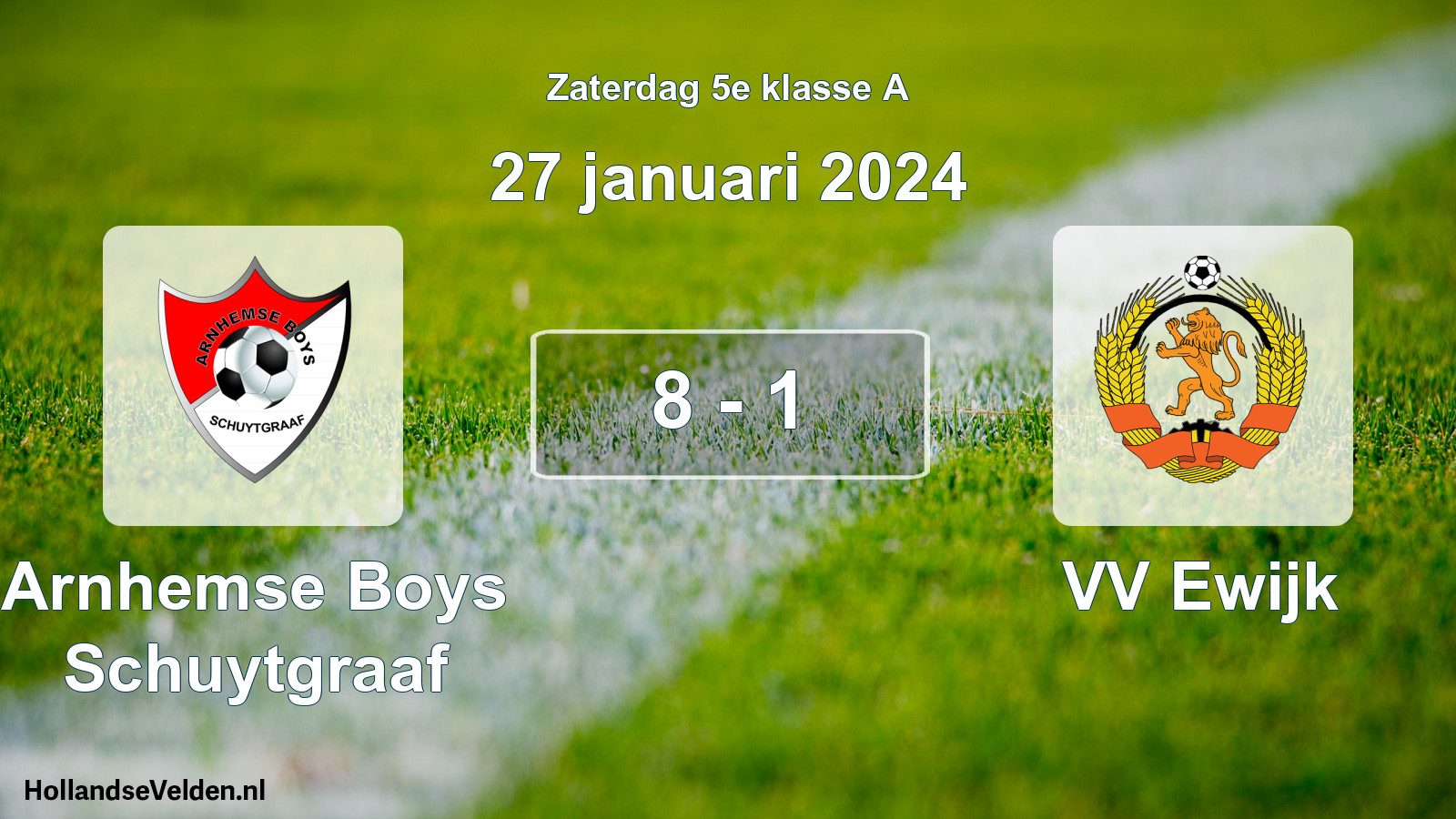 Total number of matches played: Arnhemse Boys Schuytgraaf - VV Ewijk 8 - 1 (27 January 2024)