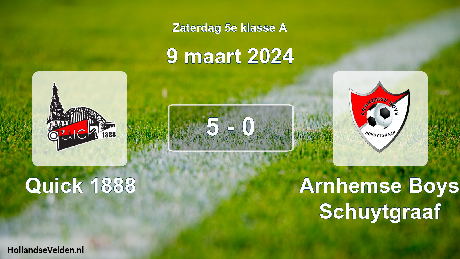 Total number of matches played: Quick 1888 - Arnhemse Boys Schuytgraaf 5 - 0 (9 March 2024)