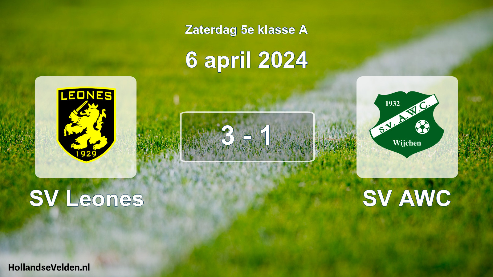 Total number of matches played: SV Leones - SV AWC 3 - 1 (6 April 2024)
