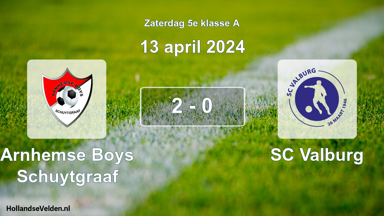 Total number of matches played: Arnhemse Boys Schuytgraaf - SC Valburg 2 - 0 (13 April 2024)