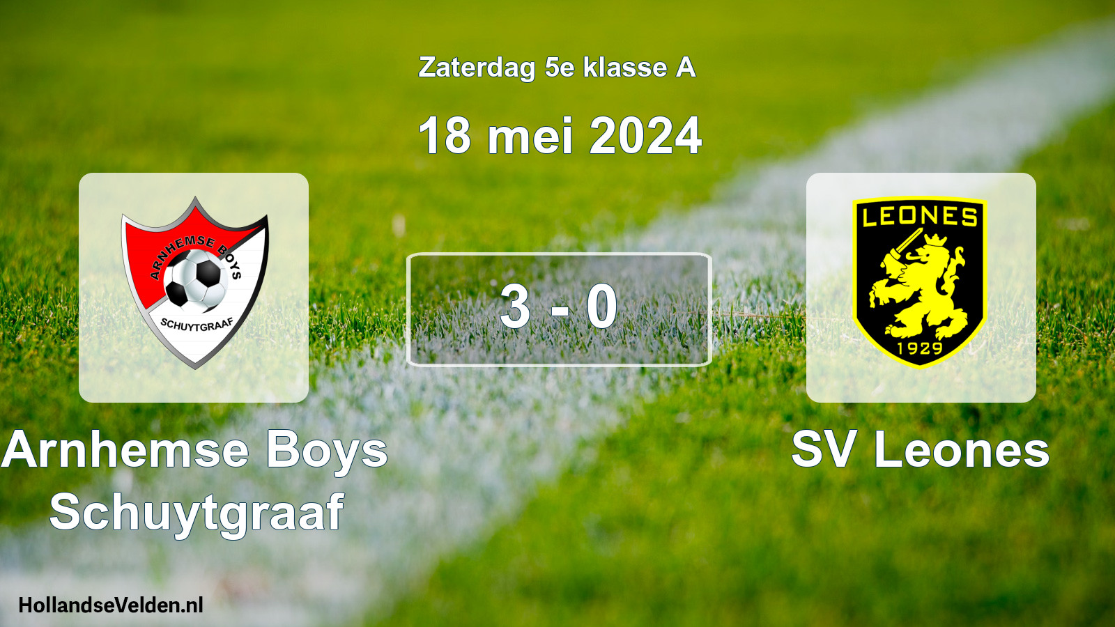 Total number of matches played: Arnhemse Boys Schuytgraaf - SV Leones 3 - 0 (18 May 2024)