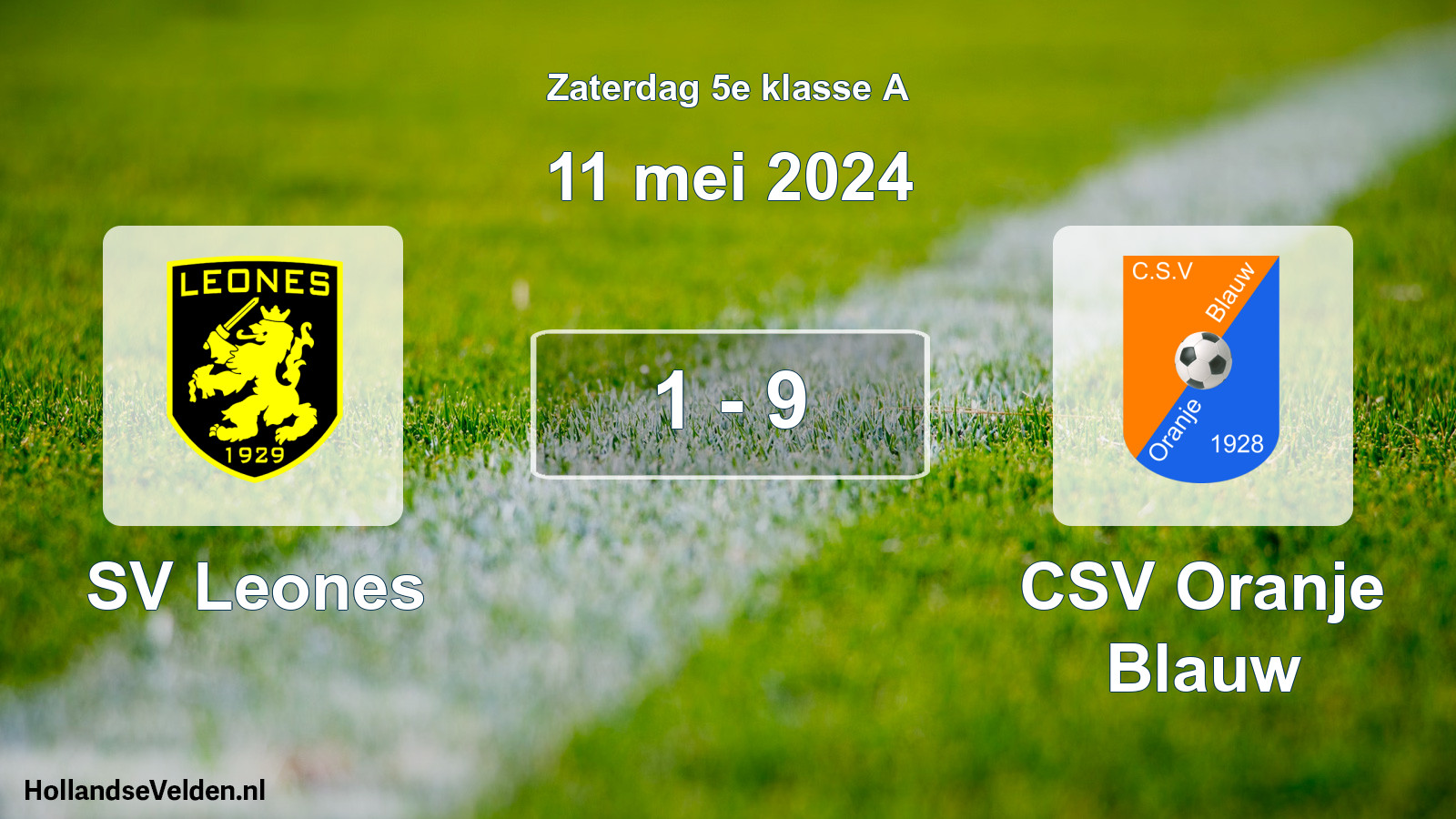 Total number of matches played: SV Leones - CSV Oranje Blauw 1 - 9 (11 May 2024)