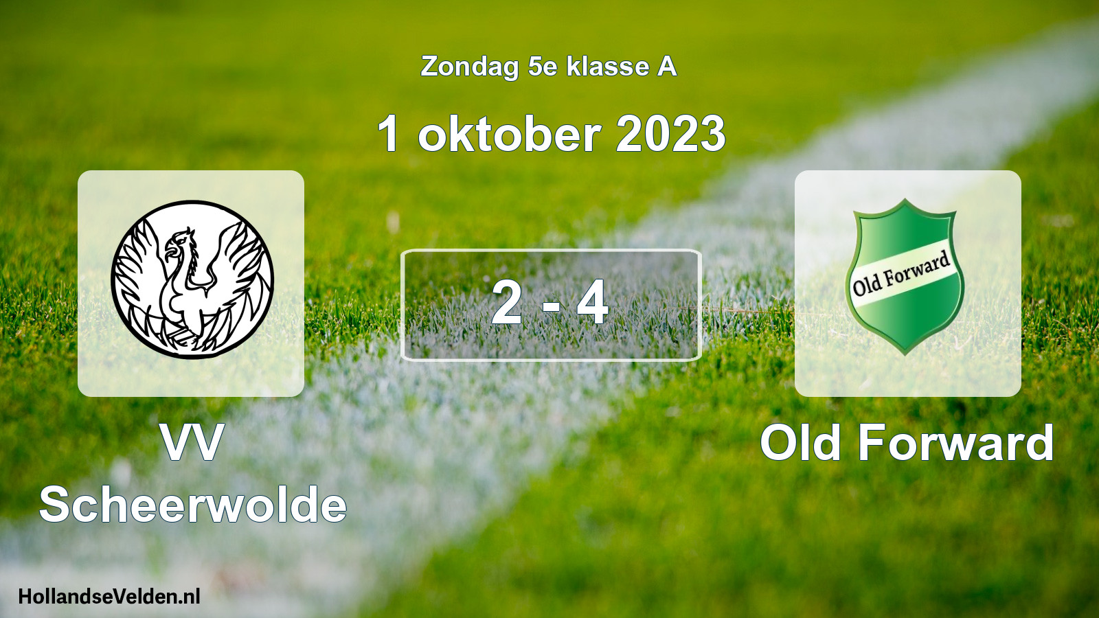 Total number of matches played: VV Scheerwolde - Old Forward 2 - 4 (1 October 2023)